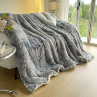 Thumbnail for Colorful Rainbow Velvet Fleece Fluffy Patchwork Warm Winter Blankets for Bedding