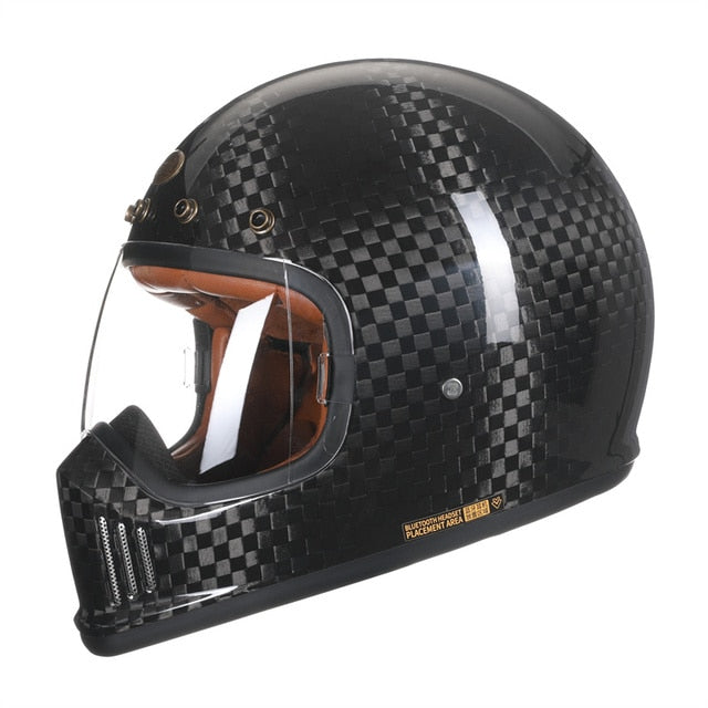 Black Classic Premium Motorcycle Helmets Genuine Carbon Fiber Full Face Moto Carbon Fiber Lightweight Racing Dot Approved