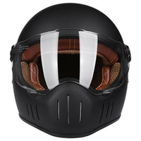 Thumbnail for Black Matte Vintage Handmade Motorbike Full Face Motorcycle Helmets Open Abs Shell Moto Sport