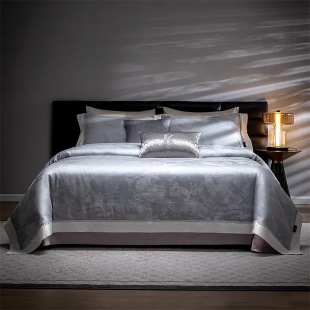 Luxury Gray Silky Soft Modern Hotel Grade Duvet cover, Natural Lyocell Cotton Bedding Set