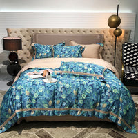 Thumbnail for Floral Leaf Tropical Cozy Digital Printing Duvet Cover Set, Egyptian Cotton 1000TC Bedding Set