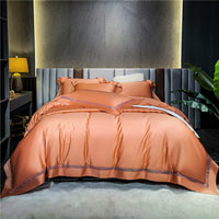 Thumbnail for Premium Brown Coffee Modern Hotel Grade Embroidered Duvet Cover Set, 1000TC Egyptian Cotton Bedding Set