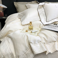 Thumbnail for Luxury White Embroidery Soft Hotel Grade Duvet Cover, 1000TC Egyptian Cotton Bedding Set