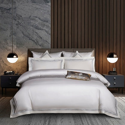 Grey Burgundy Egyptian Cotton 1000 Thread Count Luxury Hotel Silky Embroidered Duvet Cover Bedding Set