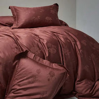 Thumbnail for Luxury Black Burgundy Satin Jacquard Patchwork Silky Duvet cover Set, 1000TC Egyptian Cotton Bedding Set