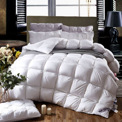 Luxury Pink White Grey Goose Down Comforter Premium Hotel Grade Thick and Super Warm with Floral