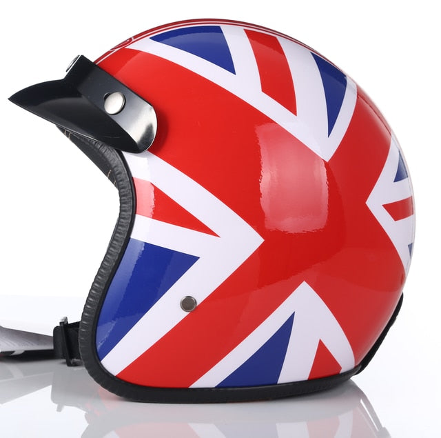 Black Skull Wing Vintage Open Face Motorcycle Helmets Dot Sport Out Door