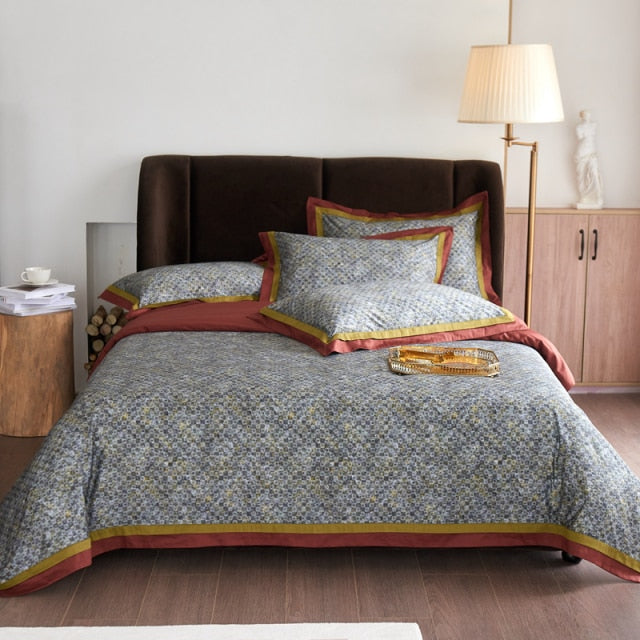 Premium Boho Paisley Pattern Europe Wedding Soft Duvet Cover Set, 1000TC Egyptian Cotton Bedding Set