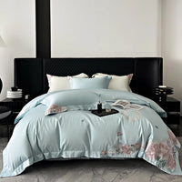 Thumbnail for Elegant French Pink Flowers Egyptian Cotton 1000TC Embroidery Luxury Bedding Set