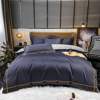 Thumbnail for Luxury White Turquoise European Embroidered Hotel Grade Duvet Cover, Egyptian Cotton 600TC Bedding Set