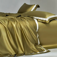 Thumbnail for Luxury Grey White Hotel Style Silky Soft Duvet Cover Set, 1000TC Egyptian Cotton Bedding Set