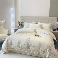 Thumbnail for Luxury Butterfly Flowers Europe Embroidery Winter Duvet Cover Set, 600TC Egyptian Cotton Bedding Set