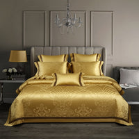 Thumbnail for Luxury Gold Red Silk Jacquard Baroque Europe Duvet Cover Set, 1200TC Egyptian Cotton Bedding Set