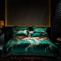 Thumbnail for Black Gold European Jacquard Egyptian Cotton 1200TC Duvet Cover, Luxury Embroidery Bedding Set