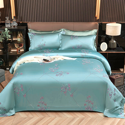 Luxury Gold Pink Jacquard Premium Duvet Cover Set, Egyptian Cotton 1000TC Bedding Set