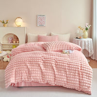 Thumbnail for Beige Pink White Luxury Velvet Fleece Plush Fluffy Soft Duvet Cover Set Bedding Set