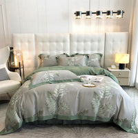 Thumbnail for Premium Big Rose Bloom Flower Pattern Silky Duvet Cover Set, 100% Tencel Bedding Set