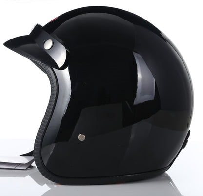 Black Skull Wing Vintage Open Face Motorcycle Helmets Dot Sport Out Door