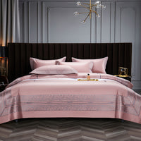 Thumbnail for Luxury Red Wine Silver Leopard Print Euro Embroidered Duvet Cover Set, Egyptian Cotton 1000TC Bedding Set