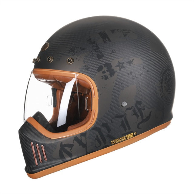 Black Classic Premium Motorcycle Helmets Genuine Carbon Fiber Full Face Moto Carbon Fiber Lightweight Racing Dot Approved