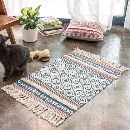 Nordic Handmade Tassel Cotton Tuft Woven Indian Rugs and Carpets