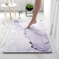 Thumbnail for Grey Black Marble Style Bathroom Rugs Soft Floor Mat Absorbent Decor