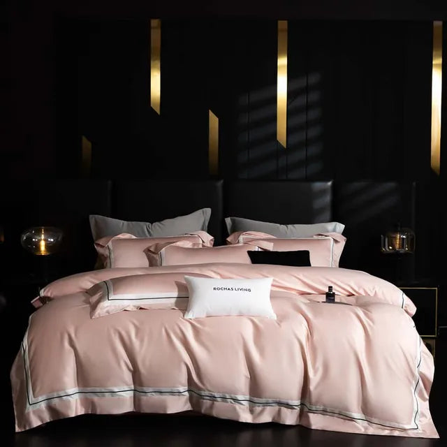 Grey White Premium Hotel Grade Silky Soft Long Striped Duvet Cover Set, 1000TC Egyptian Cotton Bedding Set