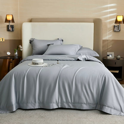 Black Grey Egyptian Cotton 1400TC Premium Silky Duvet Cover Bedding Set