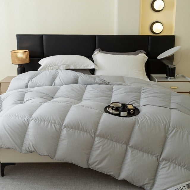 Boho Paisley White Duck Down Cotton Comforter Hotel Grade Winter Warm for Bedding Set