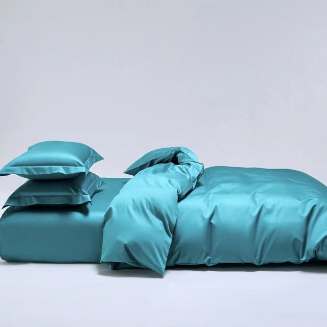 Premium Blue Green Egyptian Cotton 1000TC Family Duvet Cover Bedding Set