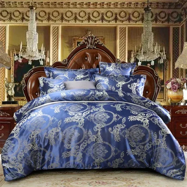 Baroque Jacquard Luxury European Wedding American Satin Bedding Set