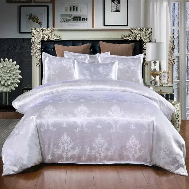 Baroque Jacquard Luxury European Wedding American Satin Bedding Set