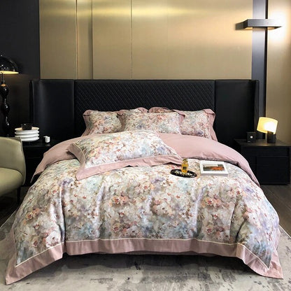 Vintage American Plant Flowers Print Art Duvet Cover Set, 1000TC Egyptian Cotton Bedding Set