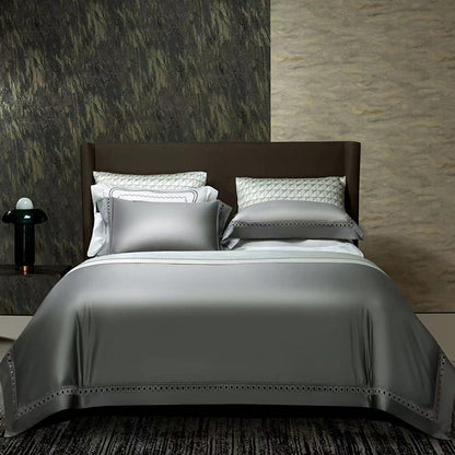 Luxury Dark Gold Soft Cozy Pima Cotton High Grade Duvet Cover Set, 1400TC Egyptian Cotton Bedding Set