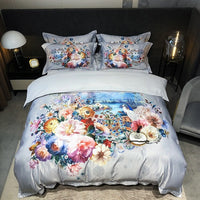 Thumbnail for Premium Peacock Boho Digital Printing Smooth Soft Silky Duvet Cover Set, Polyester 600TC Bedding Set