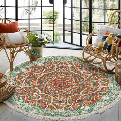 Relax Boho Tassel European Round Rugs Living Room Carpets Decoration Machine Washable