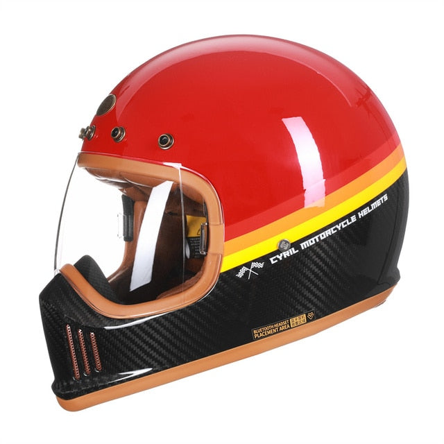 Black Classic Premium Motorcycle Helmets Genuine Carbon Fiber Full Face Moto Carbon Fiber Lightweight Racing Dot Approved