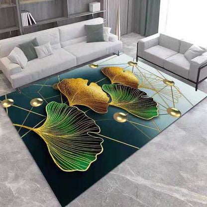 Gold Grey Striped Carpets Large Rugs Non-slip for Living Room
