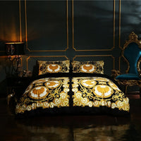 Thumbnail for Premium European Baroque Palace Thick Duvet Cover Set, Velvet Fleece Fabric Bedding Set