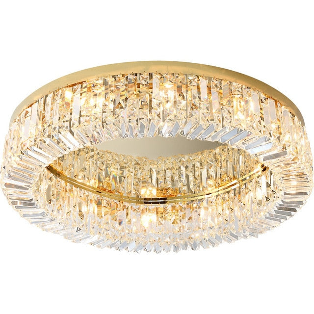 Modern Silver Gold Crystal Lighting Ceiling Chandelier for Dining Room Bedroom Decor