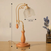Thumbnail for French Classic Vintage Wood Table Lamp LED Lighting Home Decoration