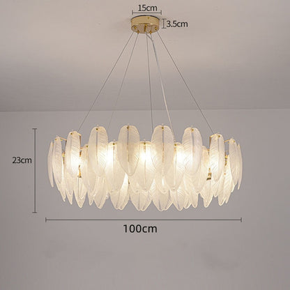 Luxury Feather Glasses Europe LED Lighting Chandeliers for Living Room