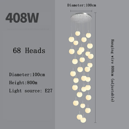 Stairs Lighting Modern Chandelier Loft Living Room Hotel Lobby Decorative