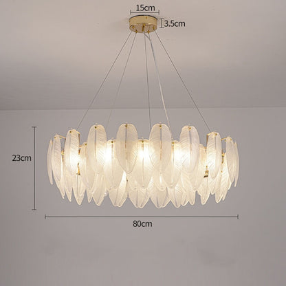 Luxury Feather Glasses Europe LED Lighting Chandeliers for Living Room