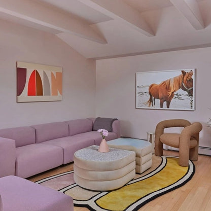 Green Purple Modern Living Room Rug Checkered board Carpet Thickening Bedroom