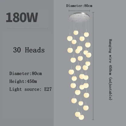 Stairs Lighting Modern Chandelier Loft Living Room Hotel Lobby Decorative