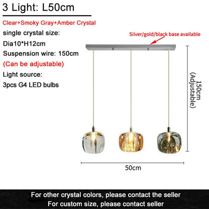 Luxury Crystal Modern Lighting Ceiling Chandelier LED Bedroom Kitchen Lamp