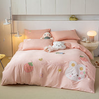Thumbnail for Cute Cartoon Duck Rabbit Animals Child Duvet Cover Set, 100% Cotton Bedding Set
