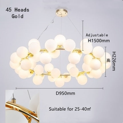 Luxury Gold Black Modern Lighting Ceiling Chandelier LED Pendant Hanging Lamp Decor