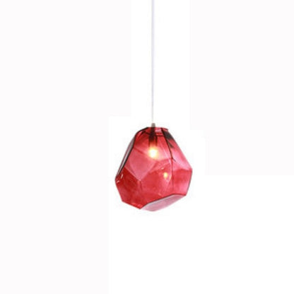 Modern Yellow Blue Stone Glass Pendant Lighting Hanging Lamp